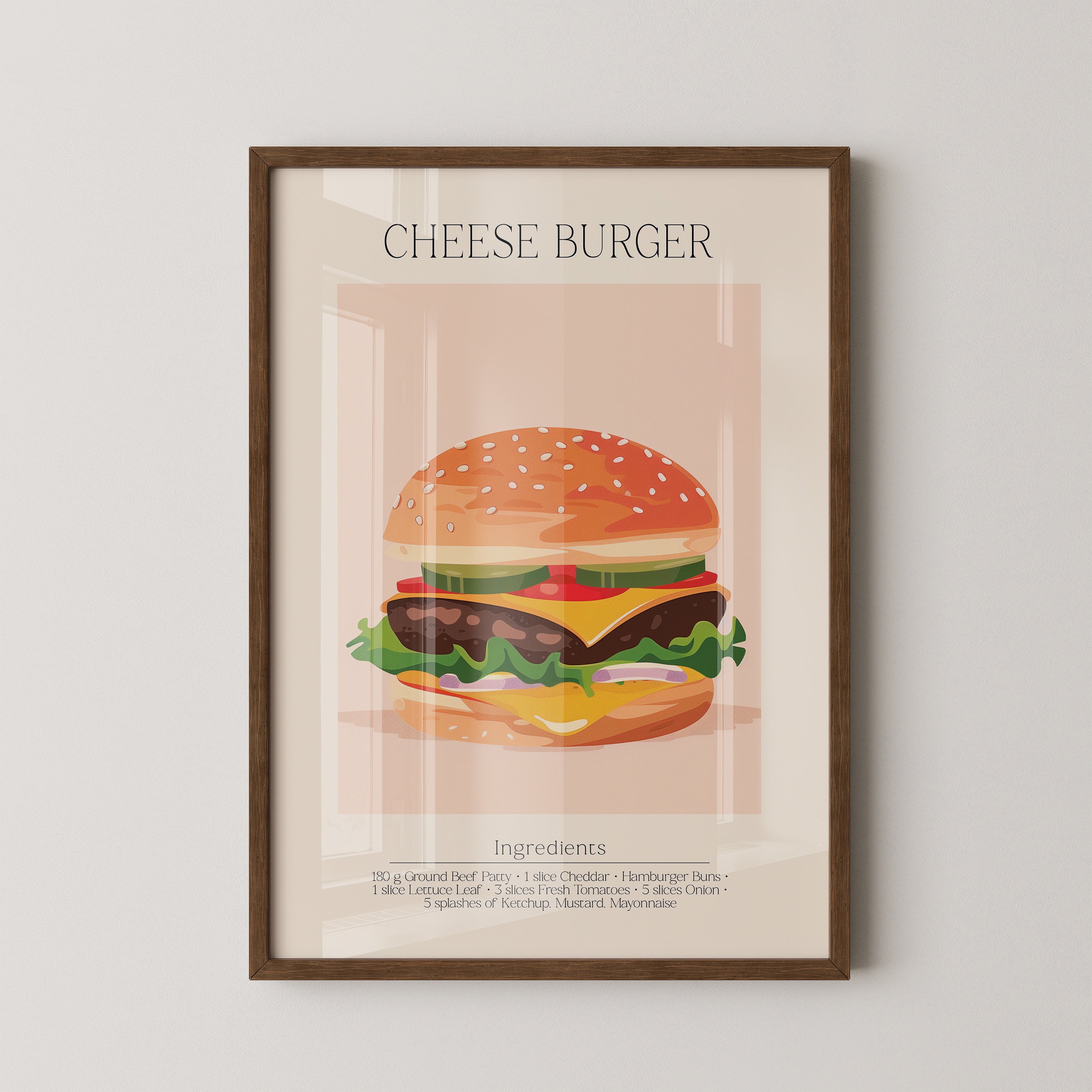 Cheeseburger Grafik Pastell