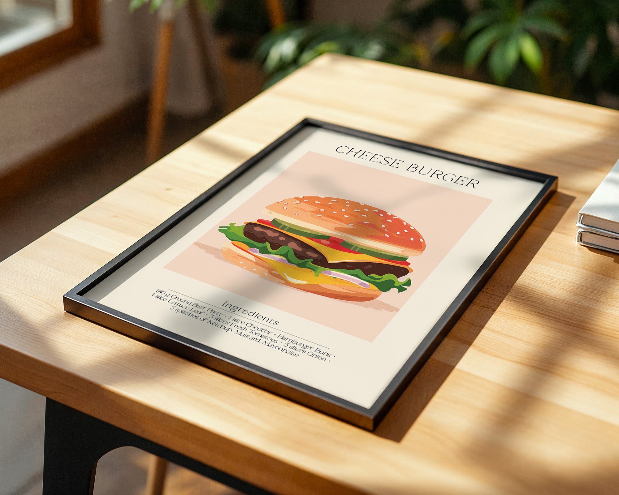 Cheeseburger Grafik Pastell