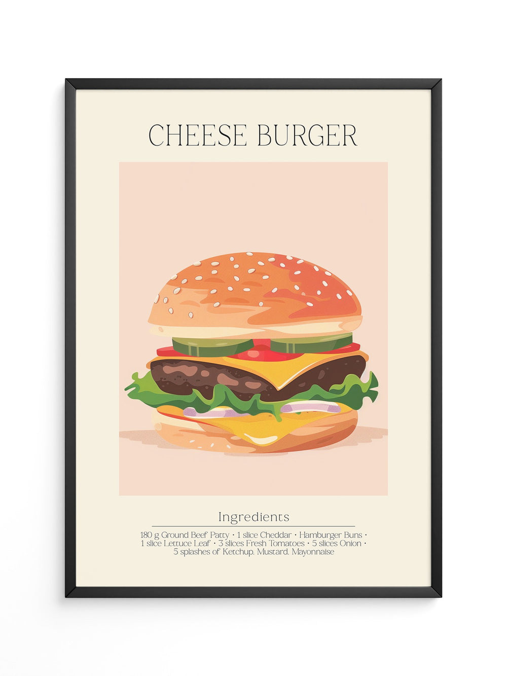 Cheeseburger Grafik Pastell