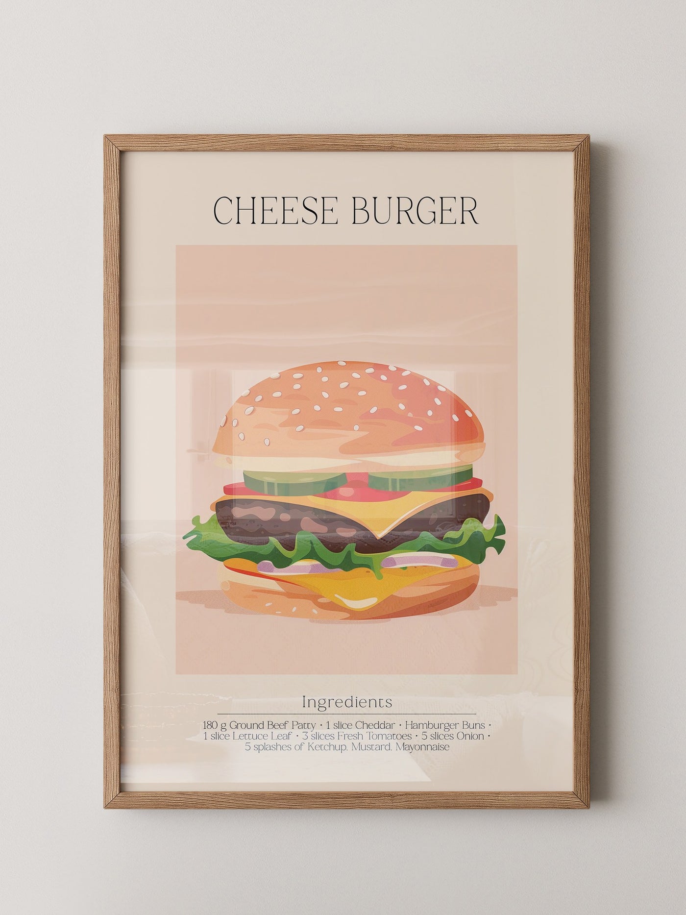 Cheeseburger Grafik Pastell