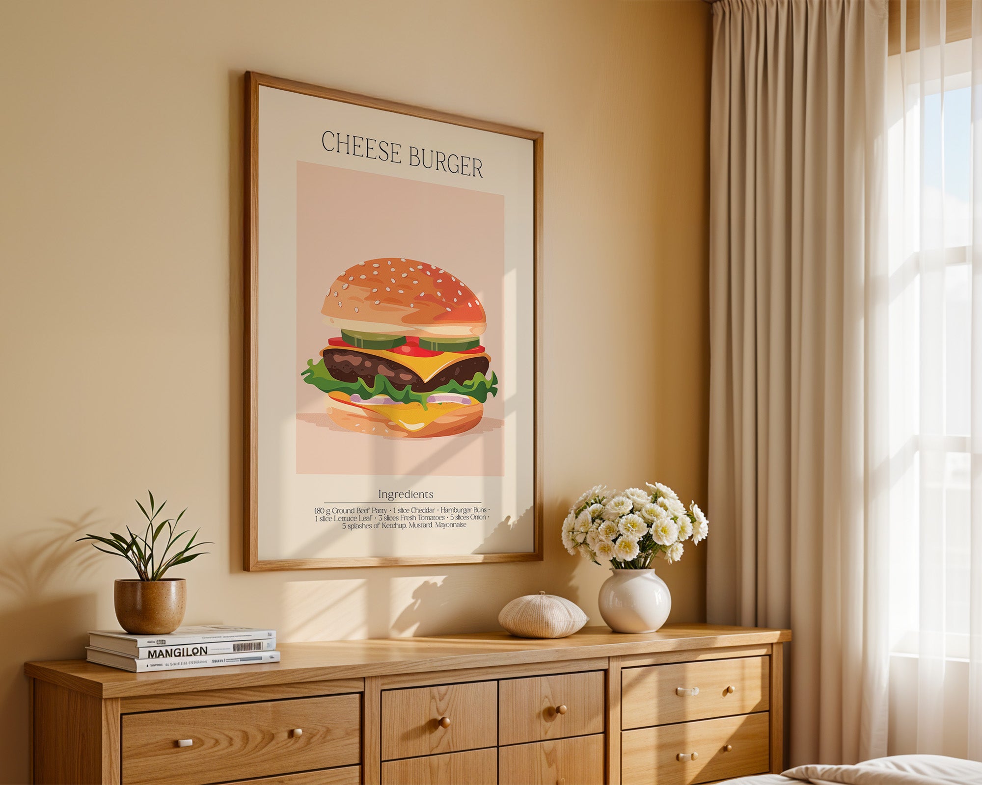 Cheeseburger Grafik Pastell