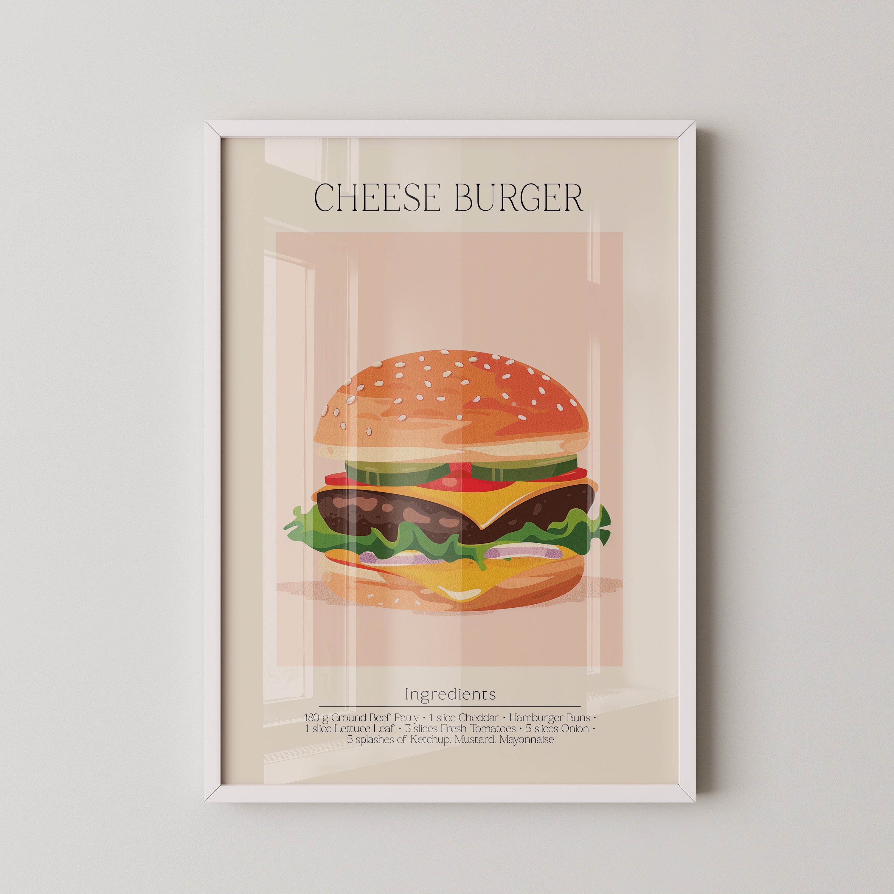 Cheeseburger Grafik Pastell