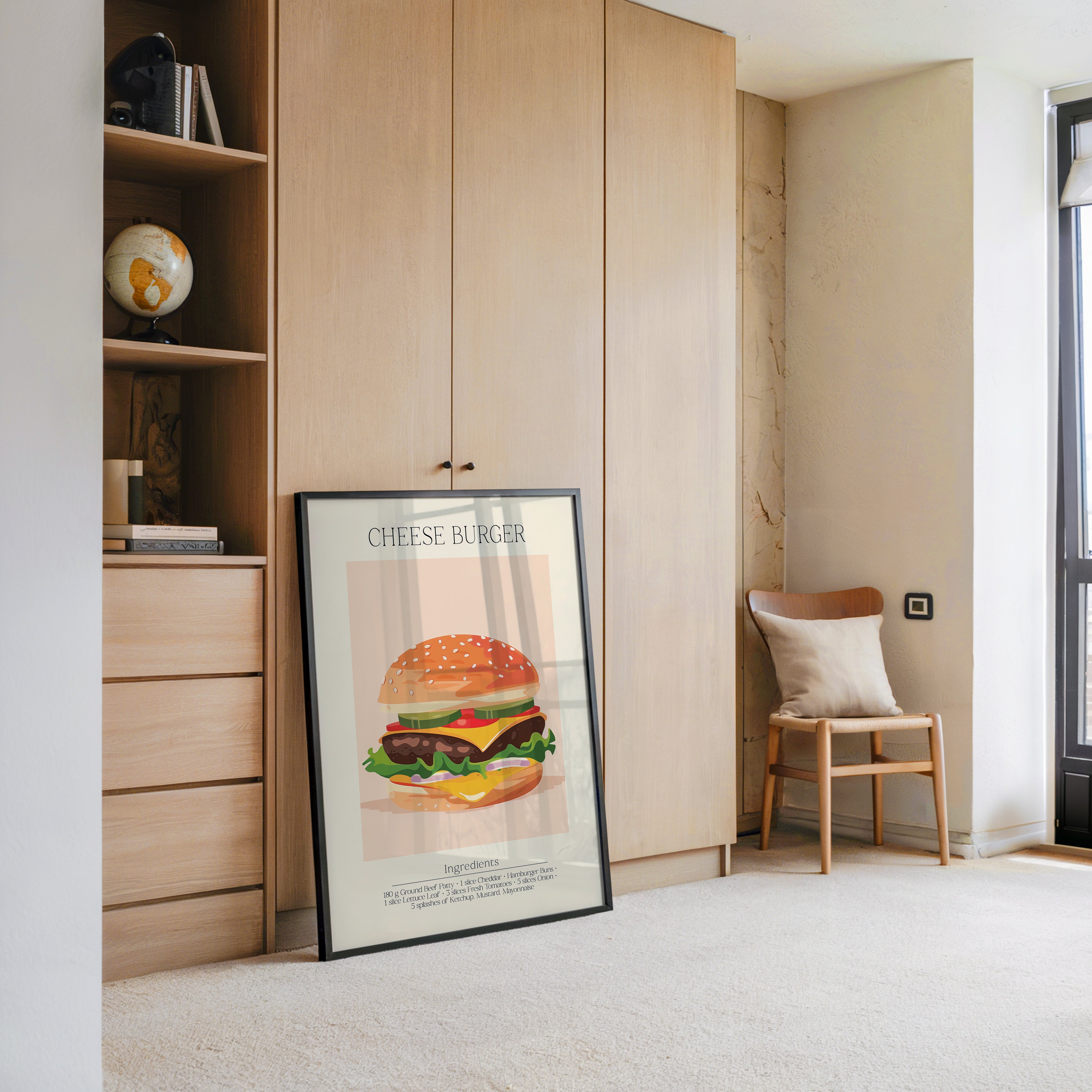 Cheeseburger Grafik Pastell