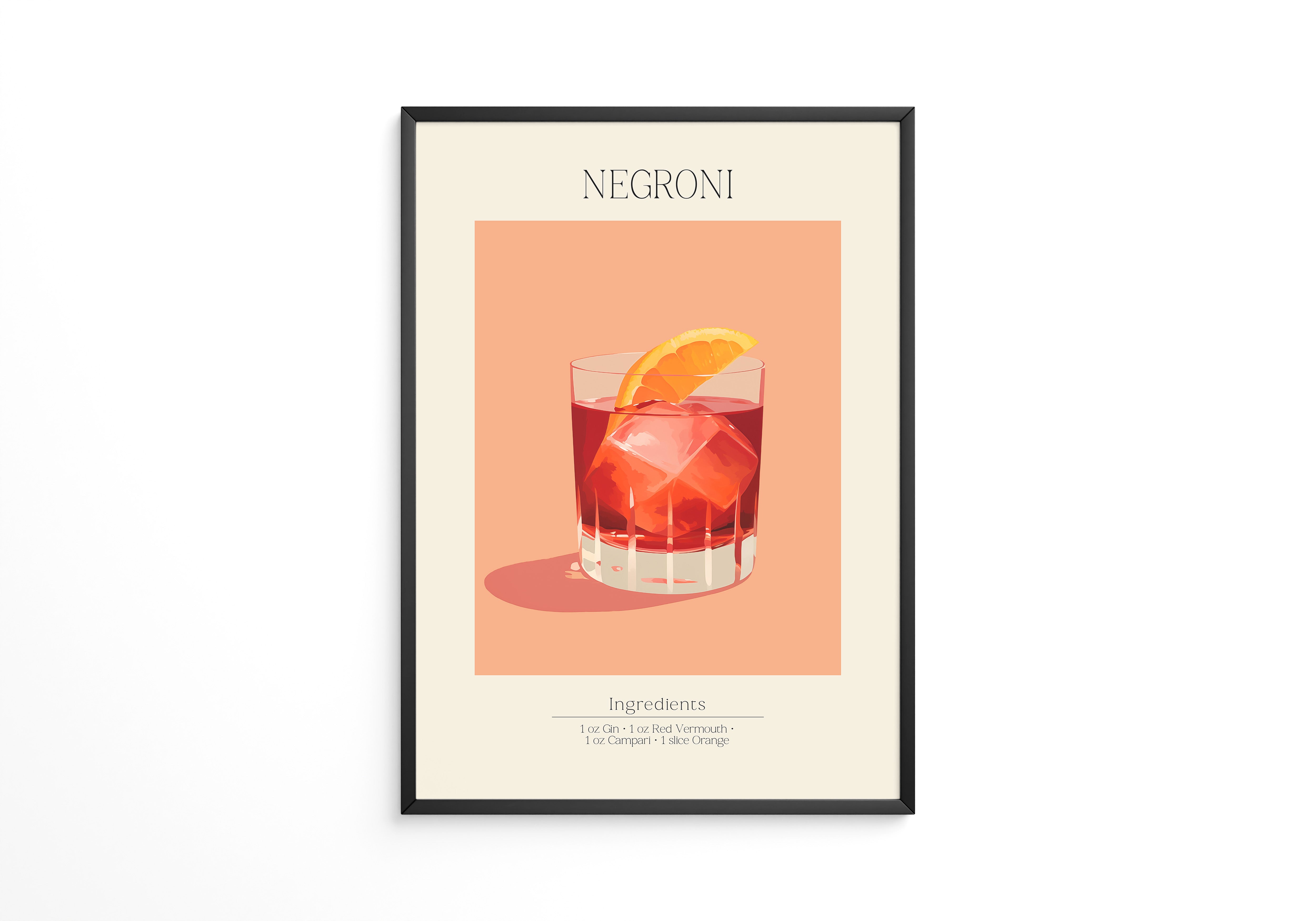 Negroni Cocktail Orange Illustration