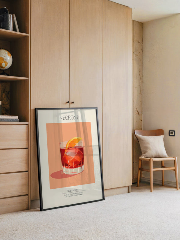Negroni Cocktail Orange Illustration