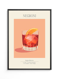 Negroni Cocktail Orange Illustration