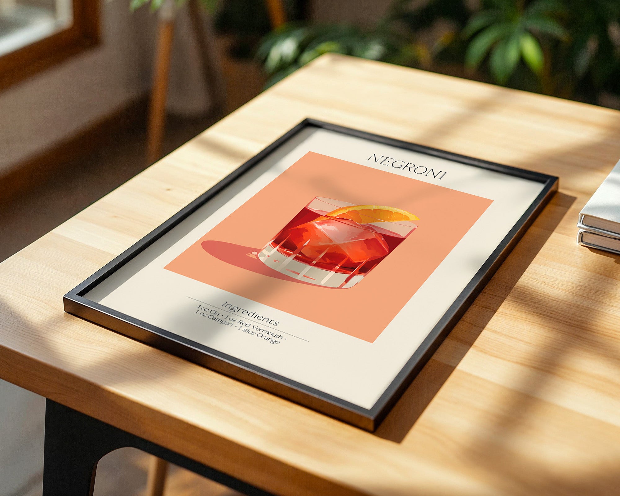 Negroni Cocktail Orange Illustration