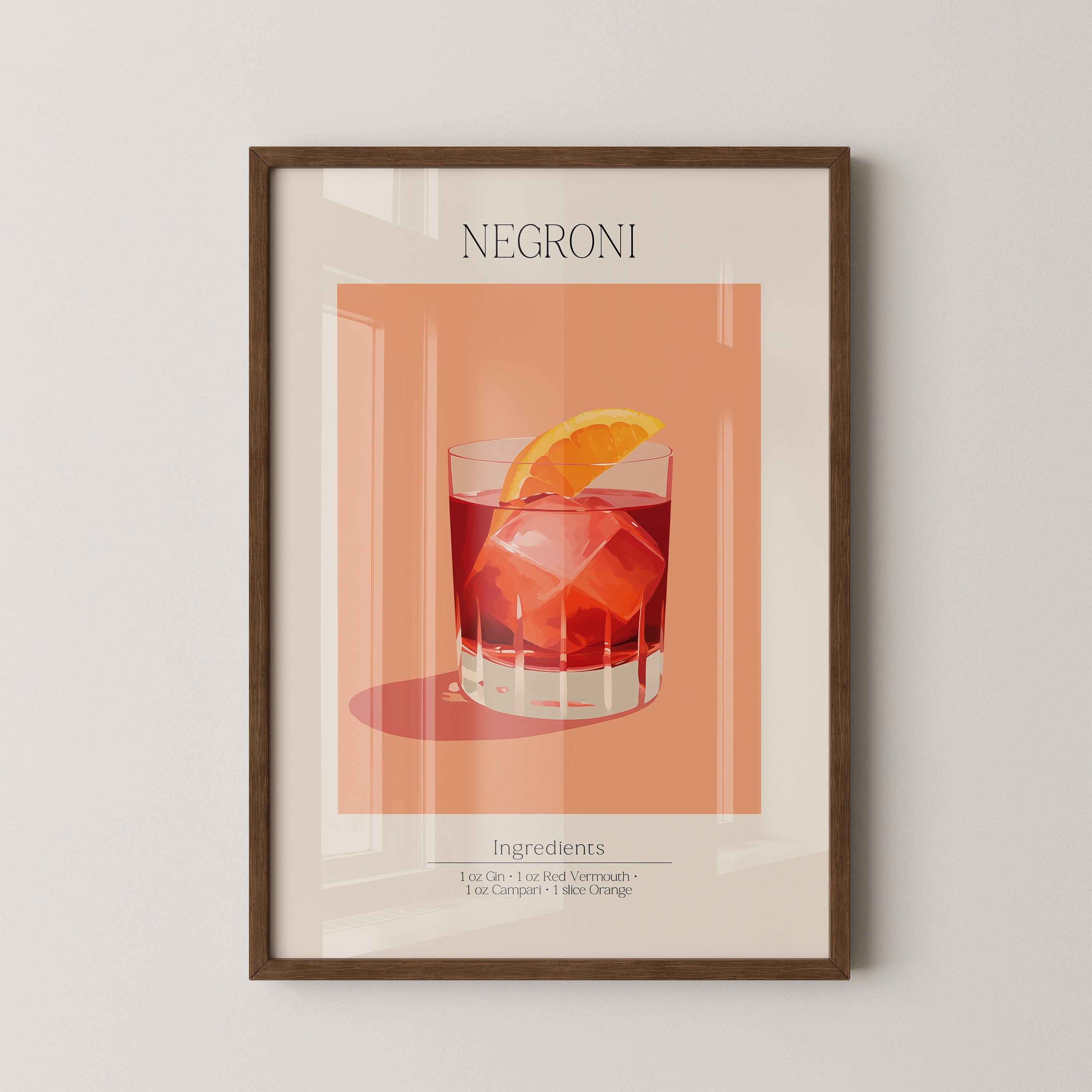 Negroni Cocktail Orange Illustration