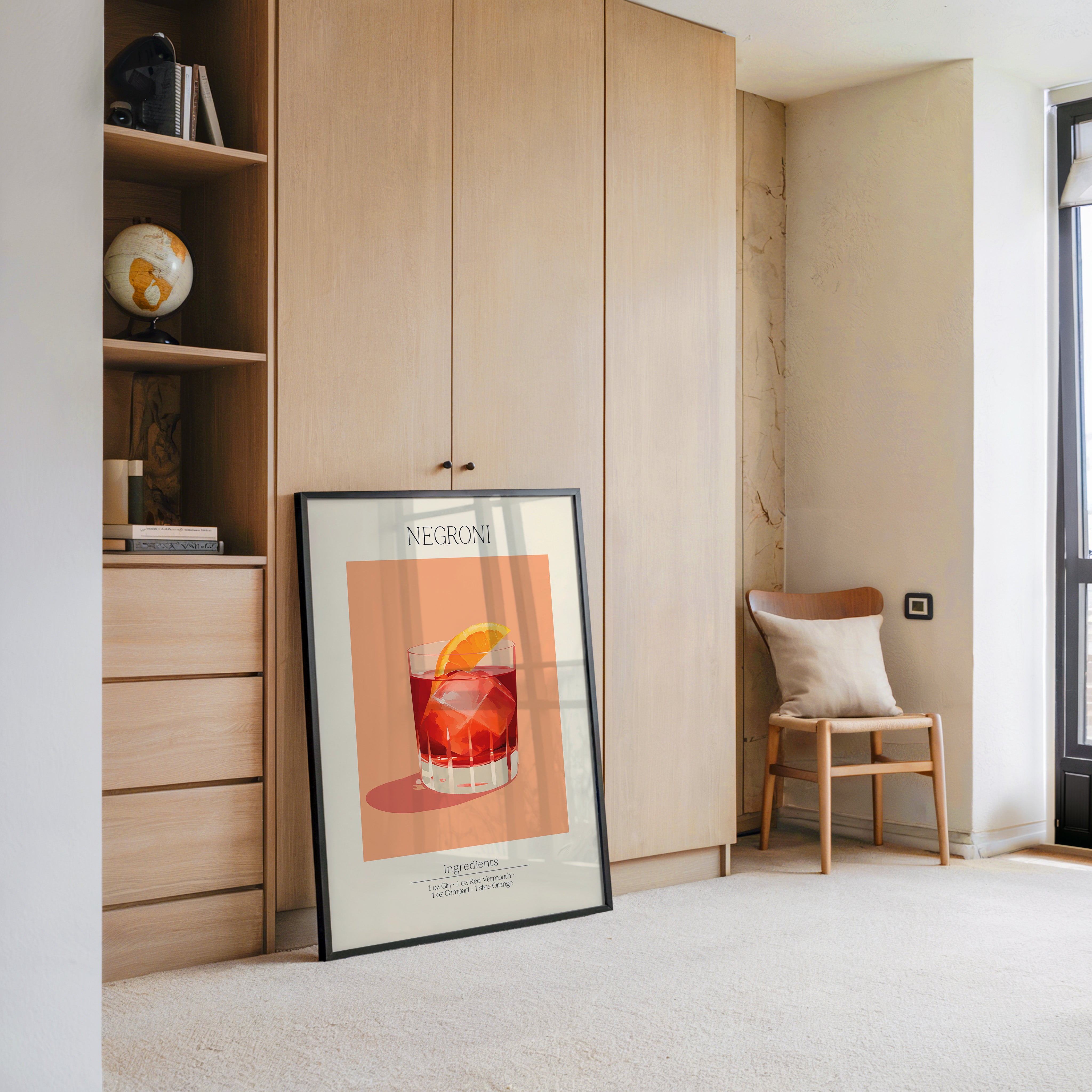 Negroni Cocktail Orange Illustration