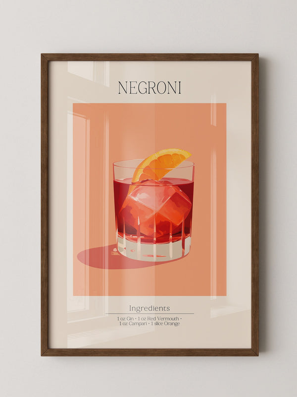 Negroni Cocktail Orange Illustration