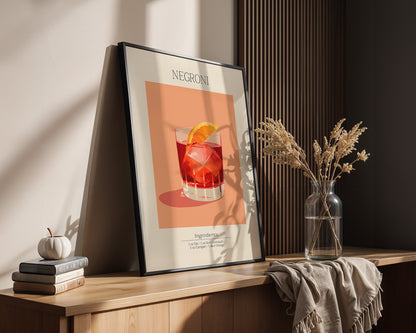 Negroni Cocktail Orange Illustration