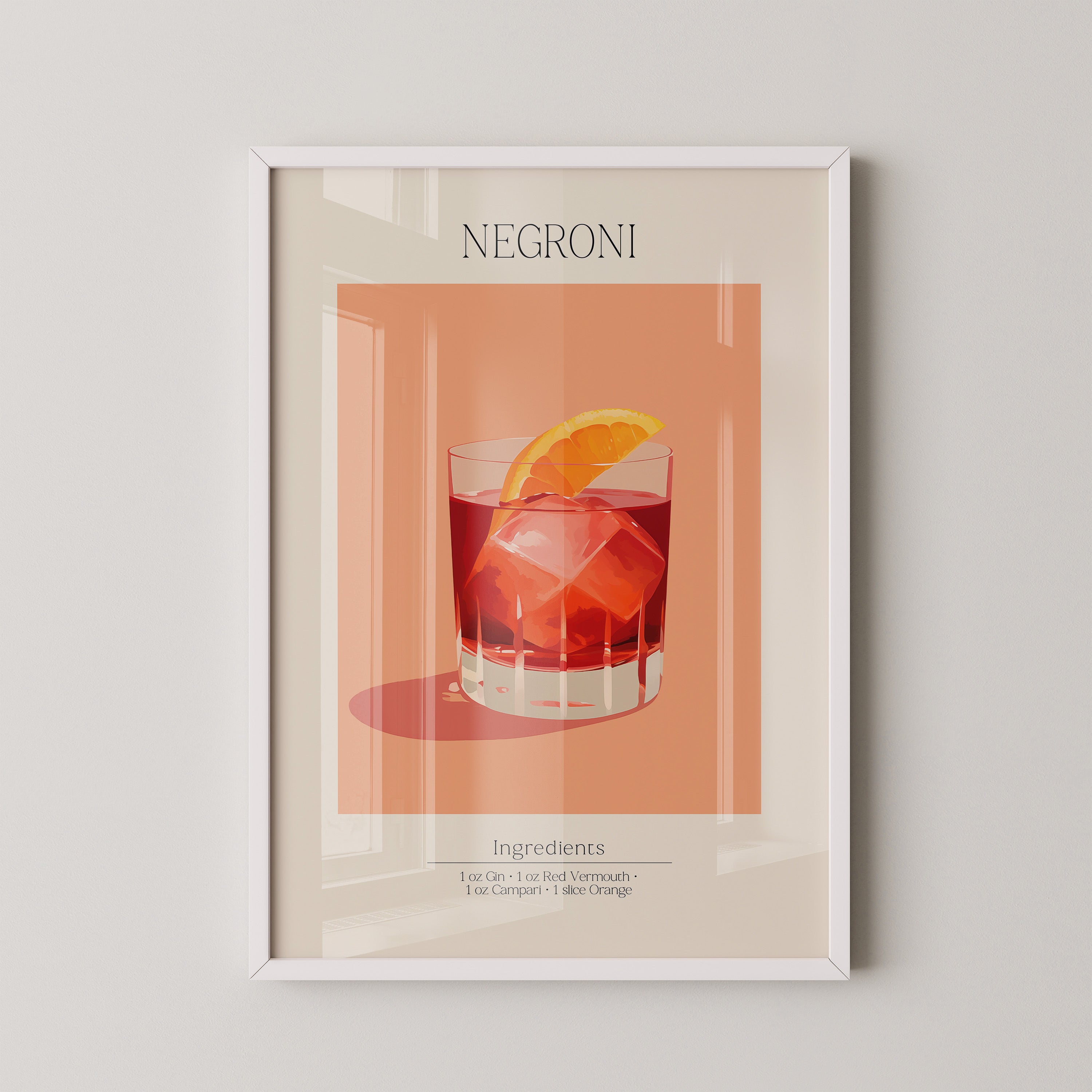 Negroni Cocktail Orange Illustration