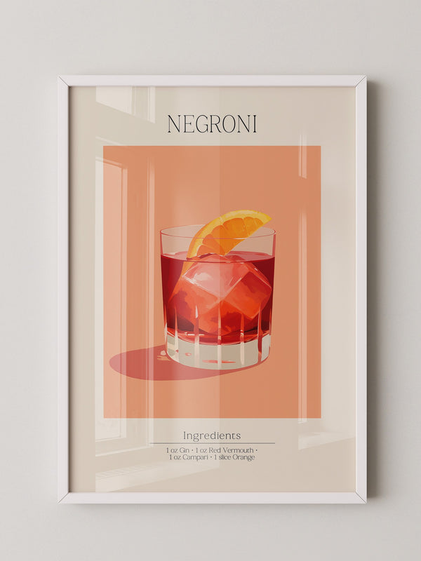 Negroni Cocktail Orange Illustration