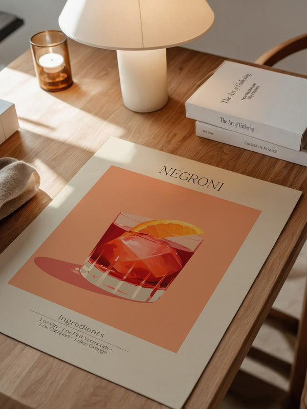 Negroni Cocktail Orange Illustration