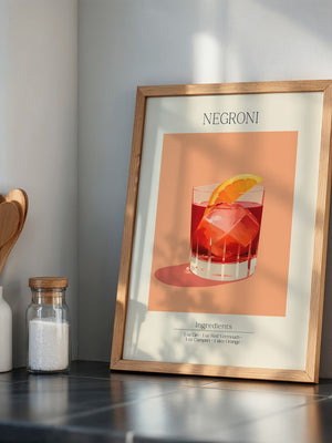 Negroni Cocktail Orange Illustration