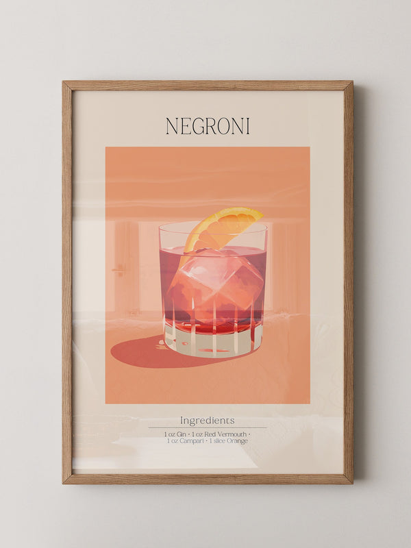 Negroni Cocktail Orange Illustration