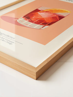 Negroni Cocktail Orange Illustration