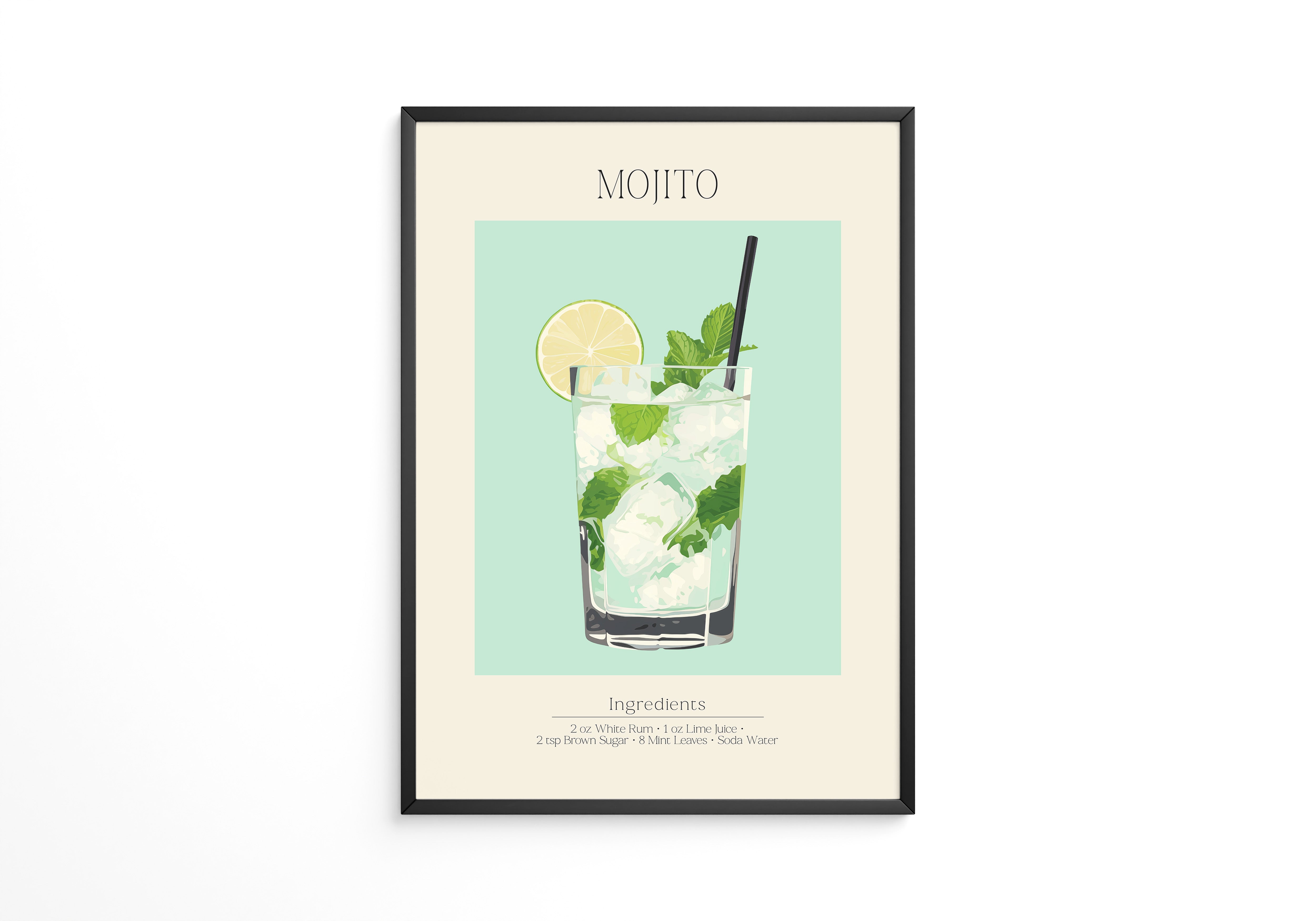 Mojito Glas Eisfrisch Retro