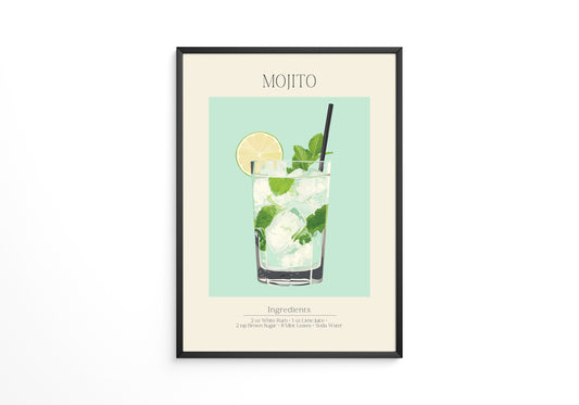 Mojito Glas Eisfrisch Retro
