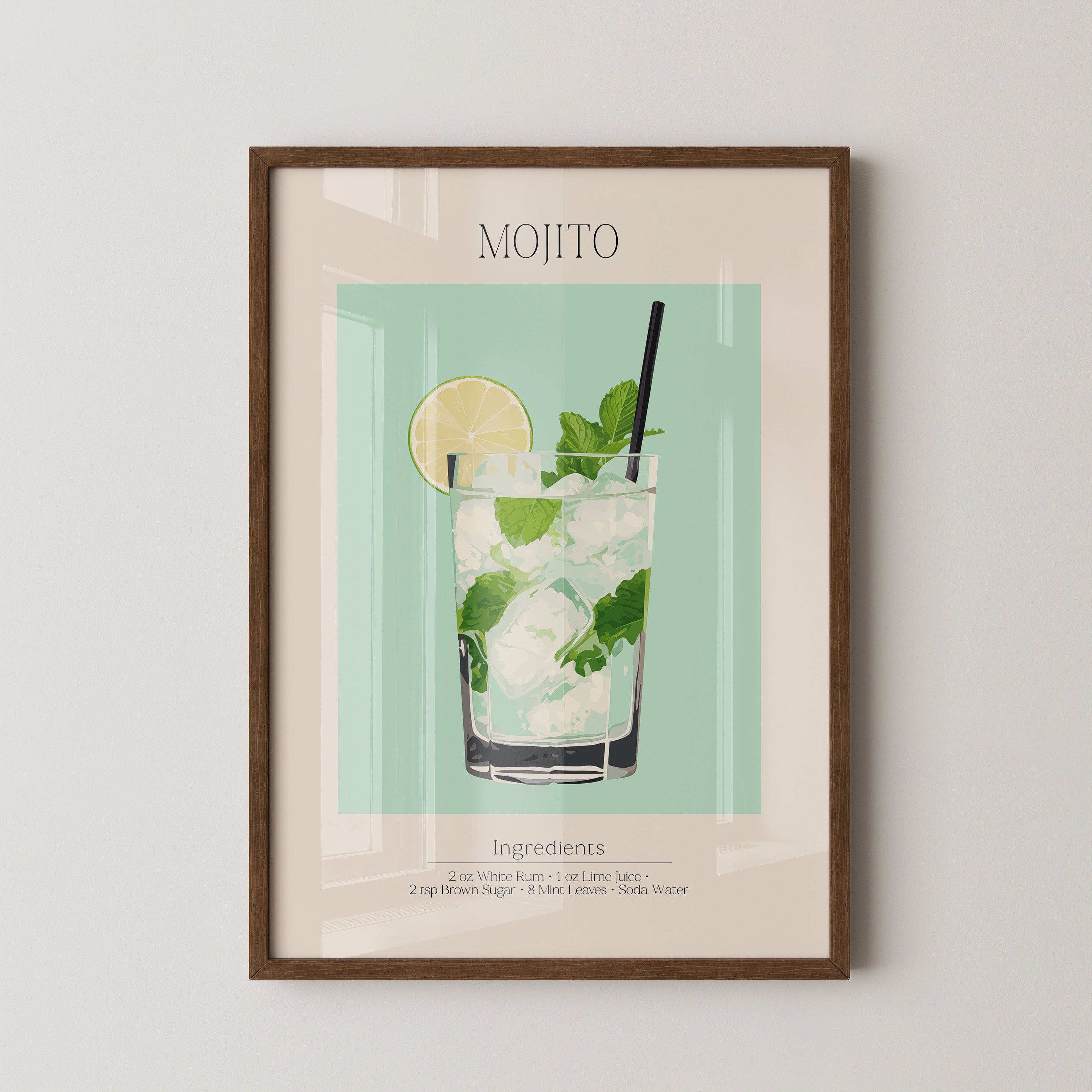Mojito Glas Eisfrisch Retro