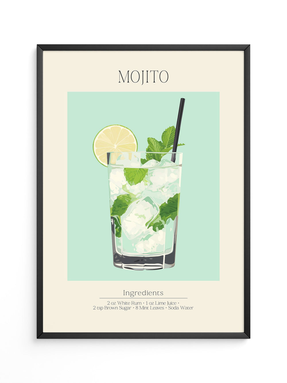 Mojito Glas Eisfrisch Retro