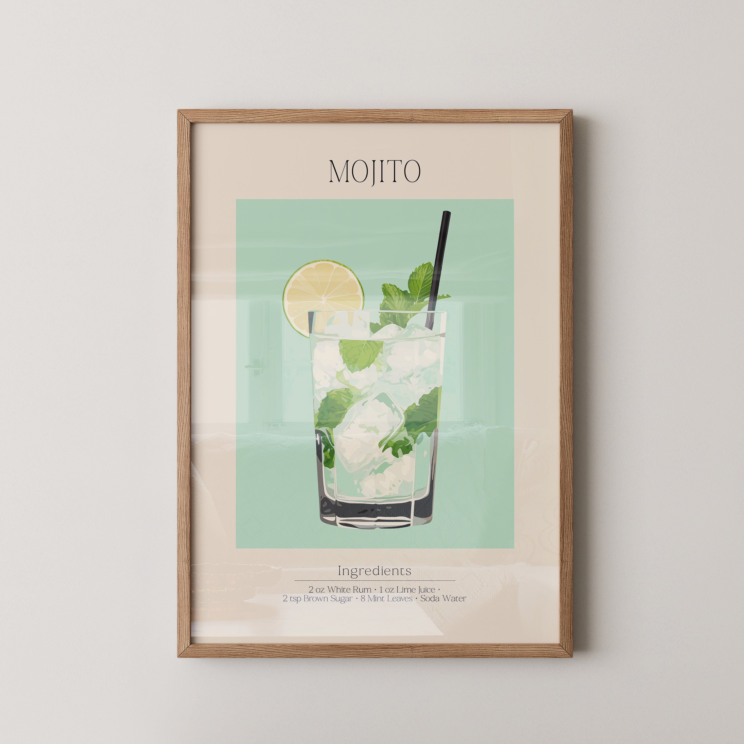 Mojito Glas Eisfrisch Retro