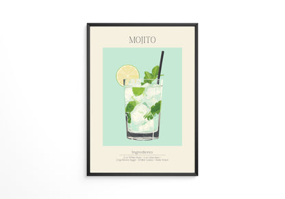 Mojito Glas Eisfrisch Retro