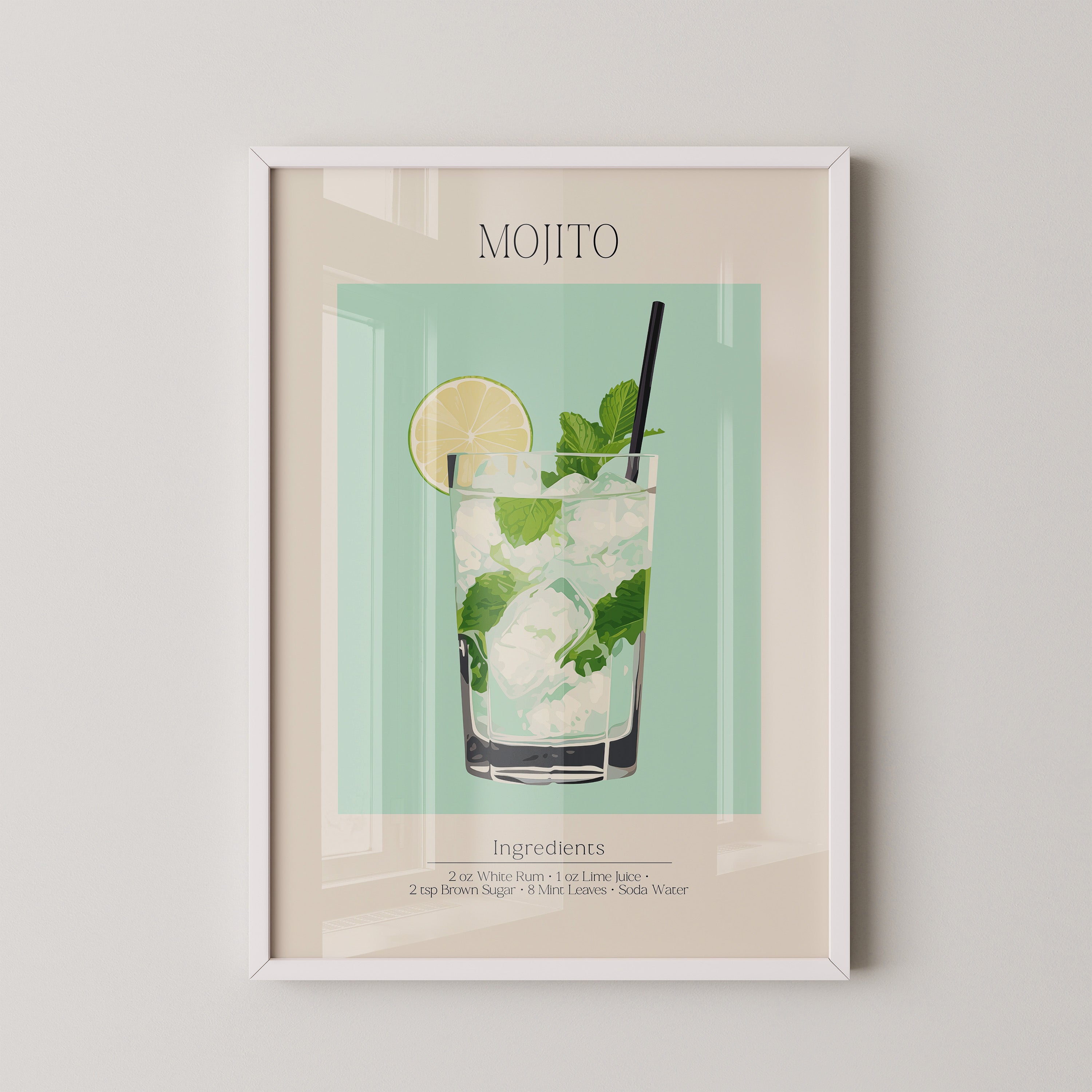 Mojito Glas Eisfrisch Retro