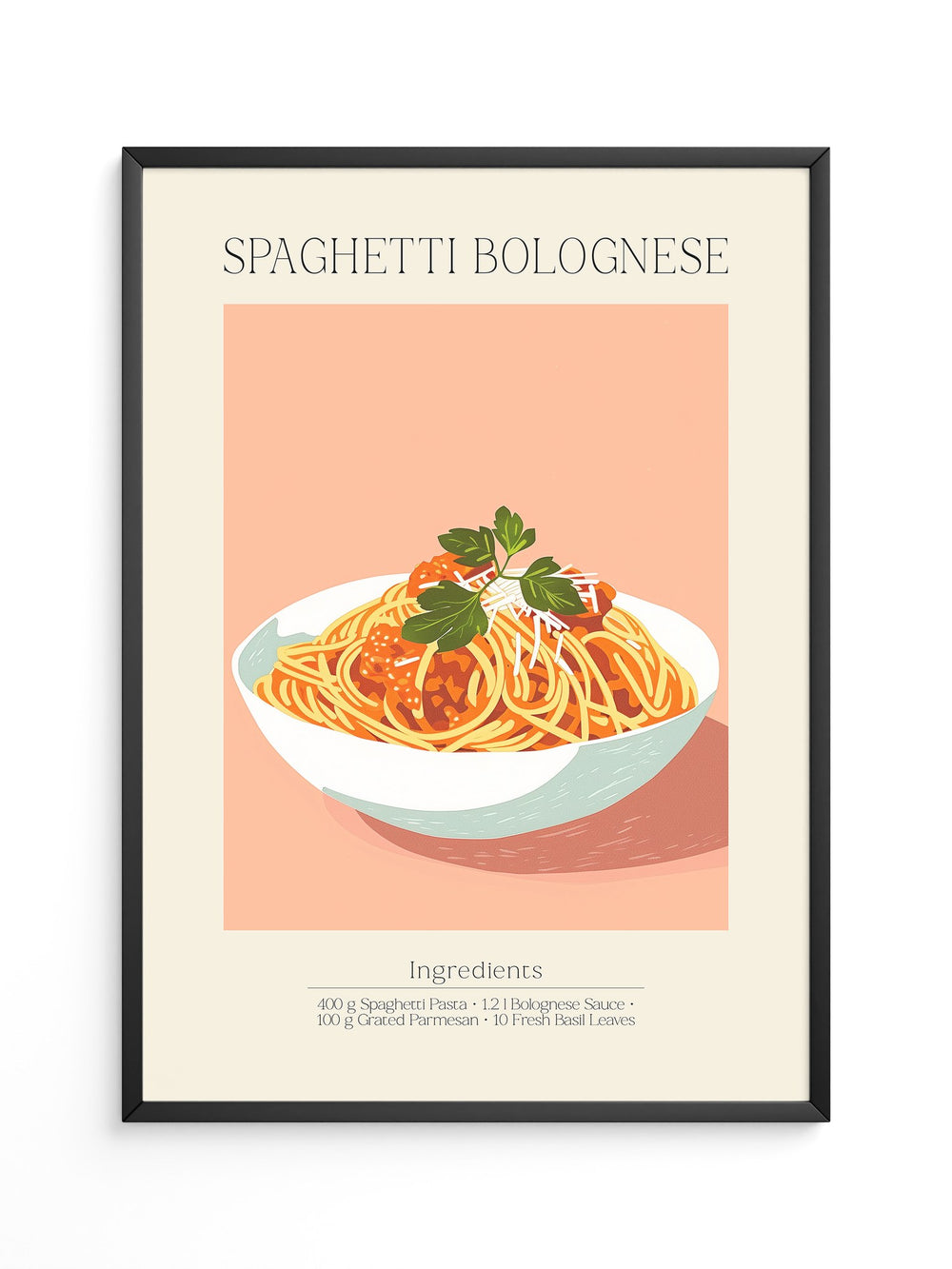 Spaghetti Bolognese Pastellfarben