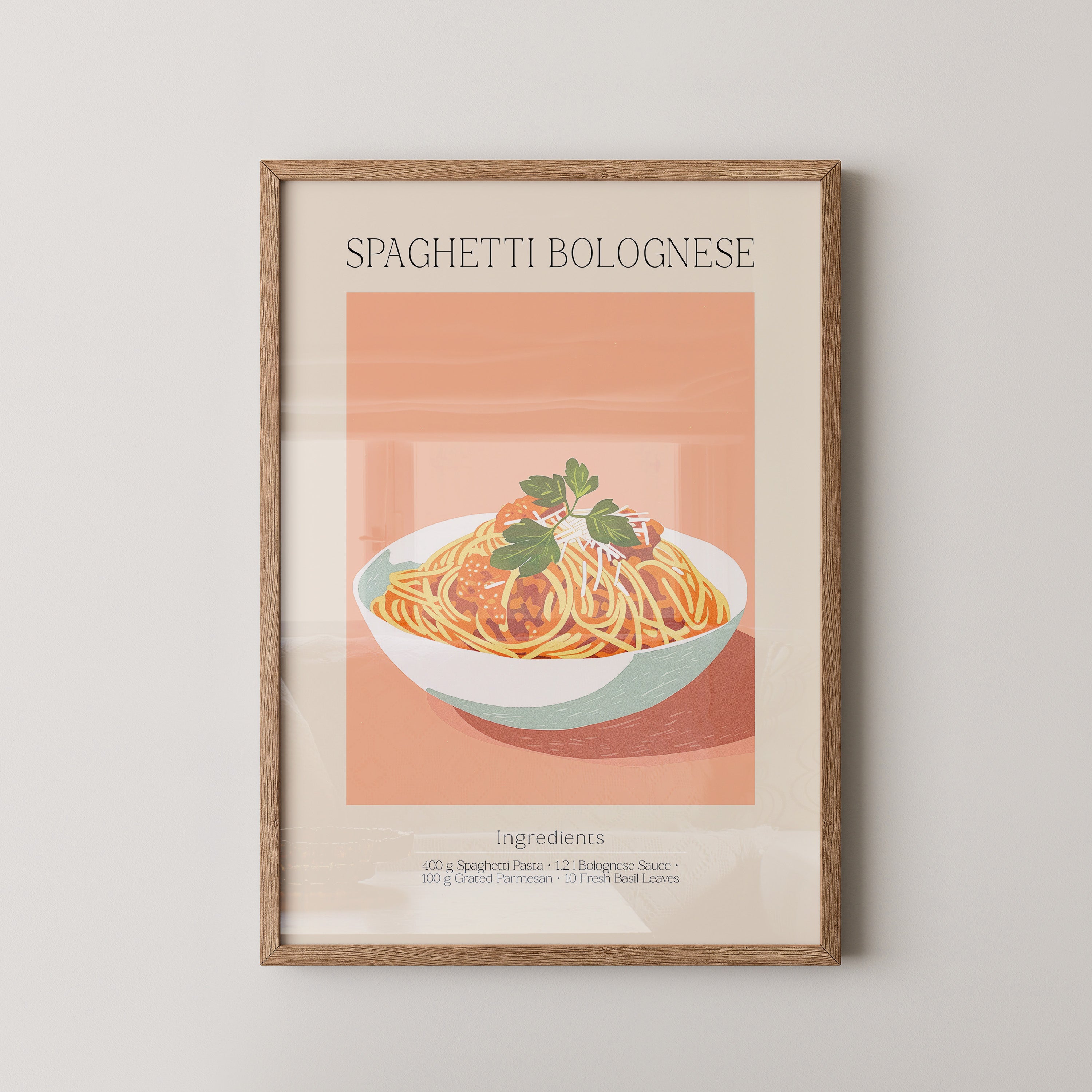 Spaghetti Bolognese Pastellfarben