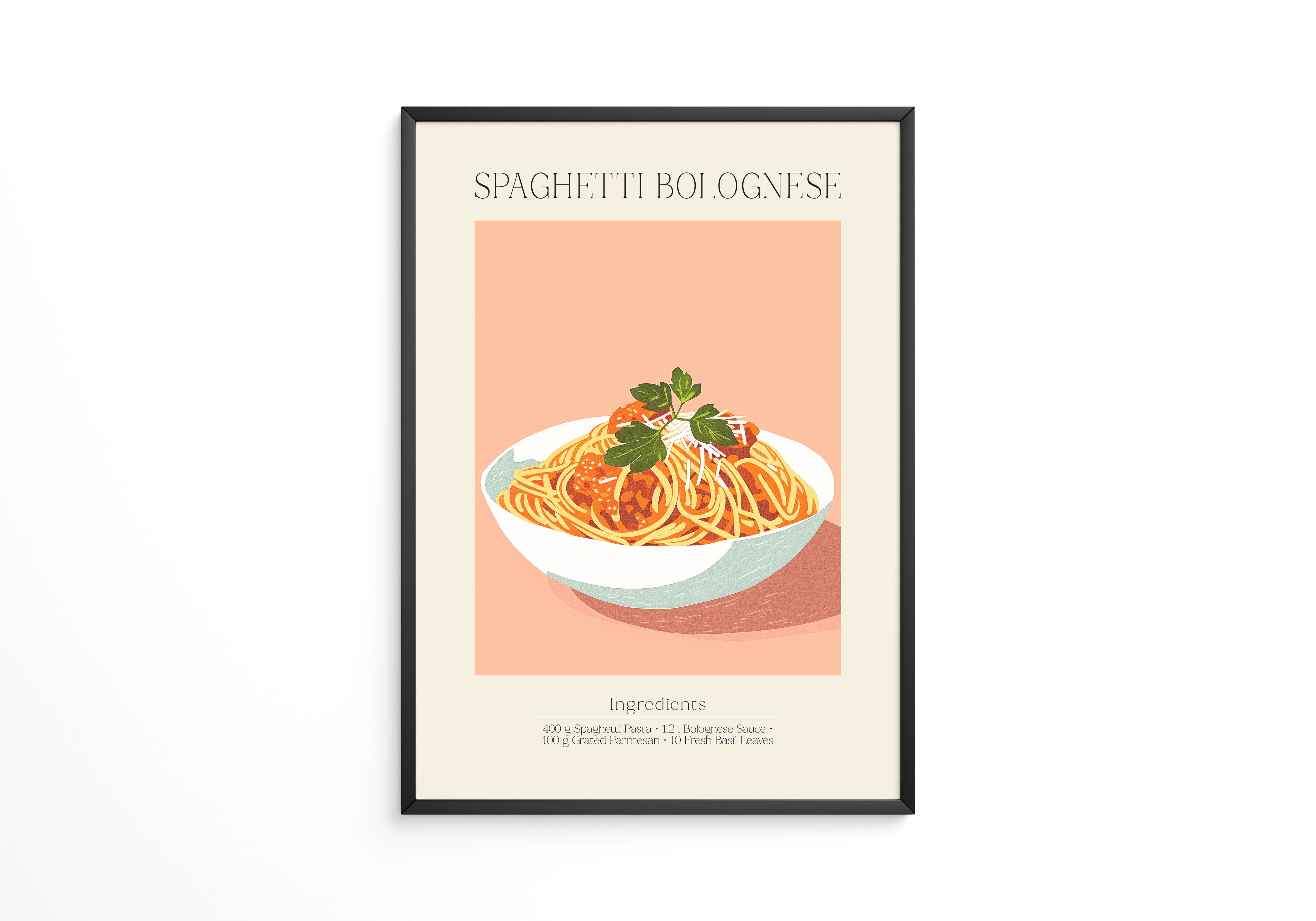 Spaghetti Bolognese Pastellfarben