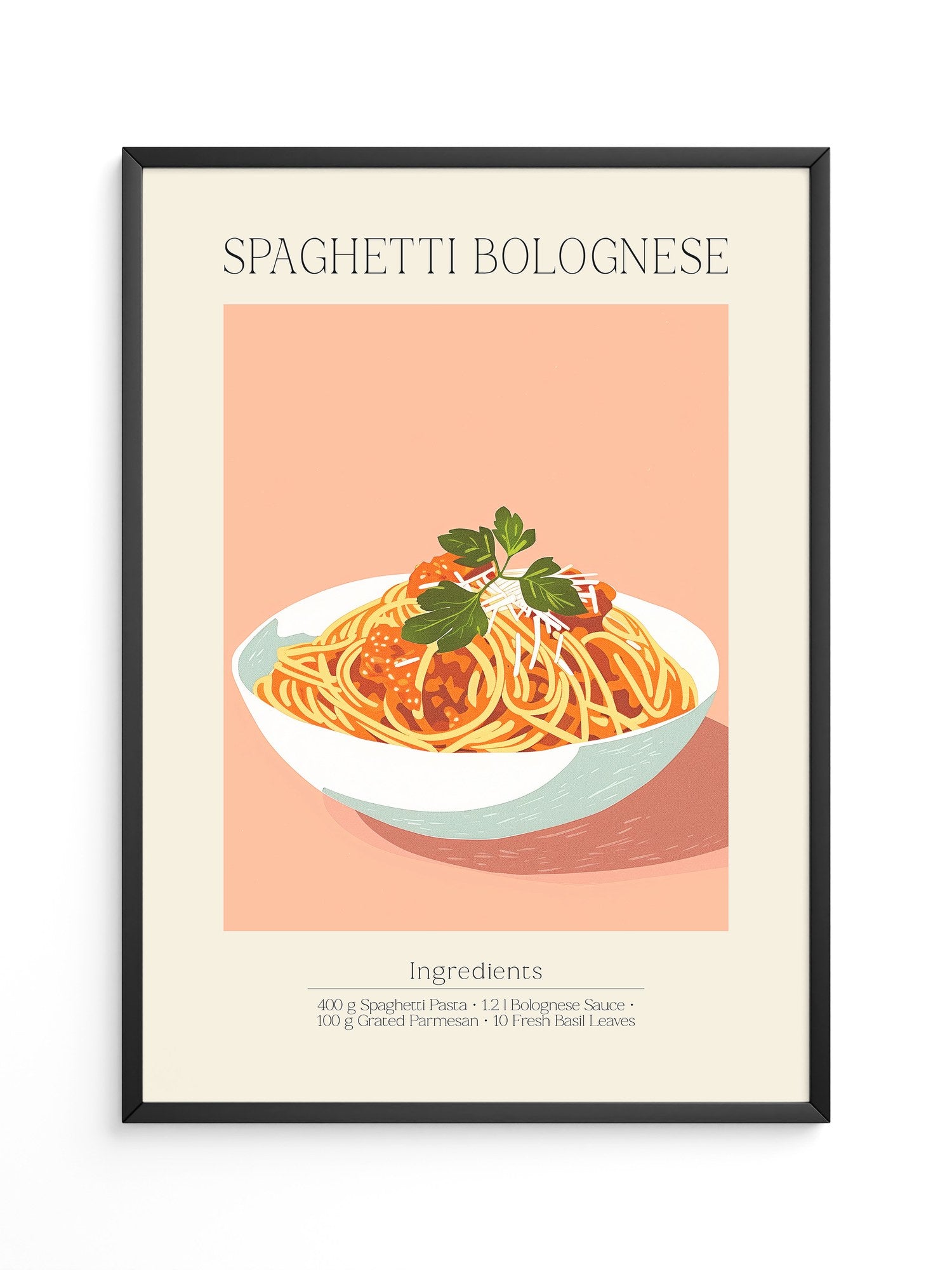 Spaghetti Bolognese Pastellfarben