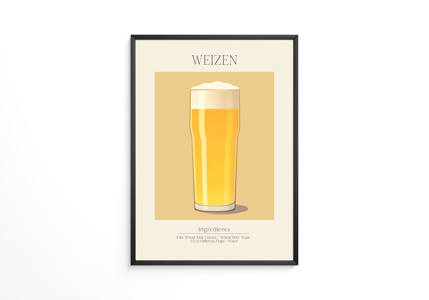 Weizenglas Illustration minimalistisch