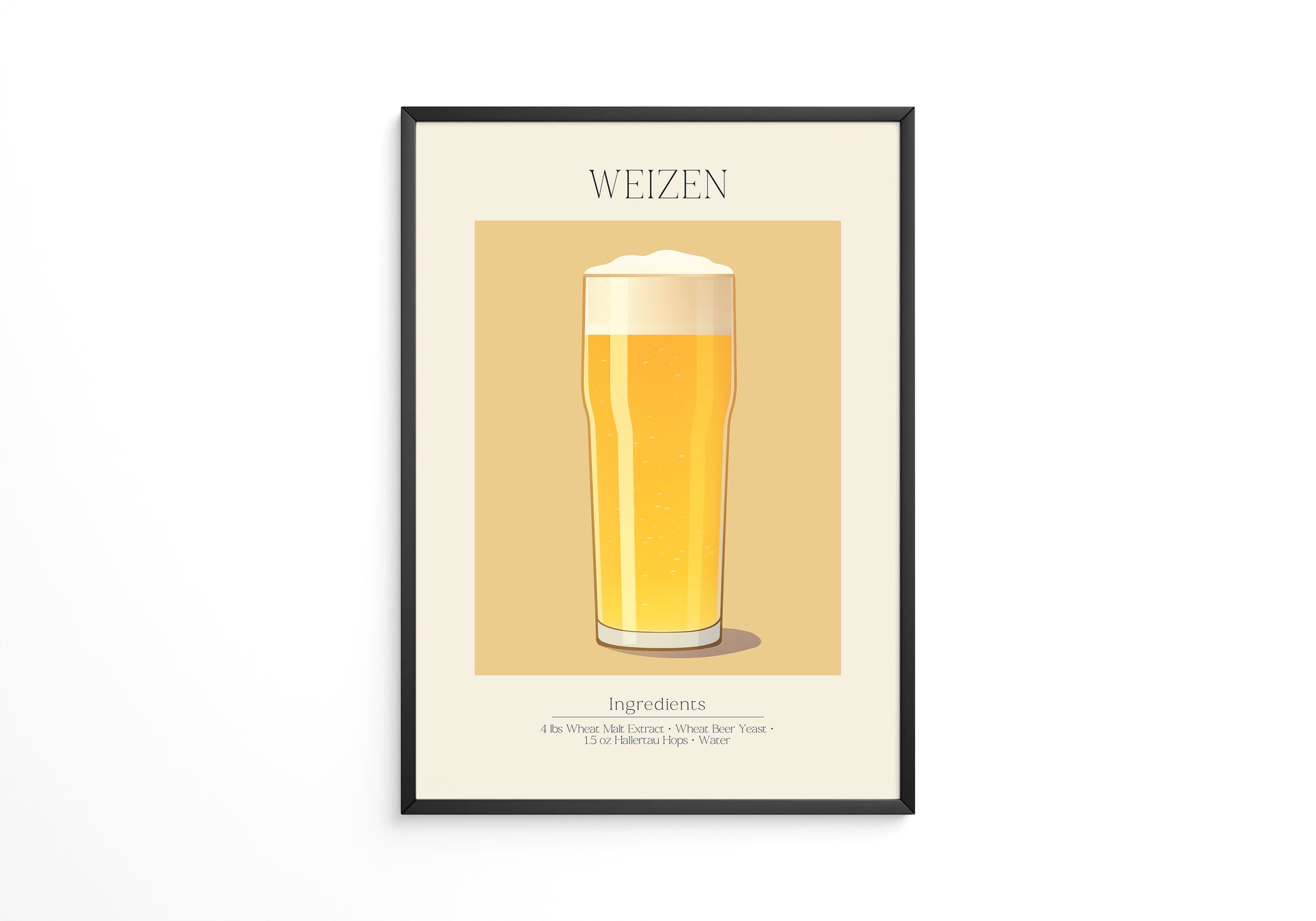Weizenglas Illustration minimalistisch