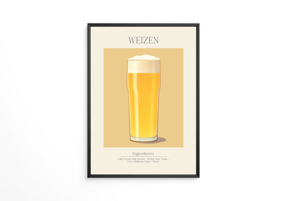 Weizenglas Illustration minimalistisch