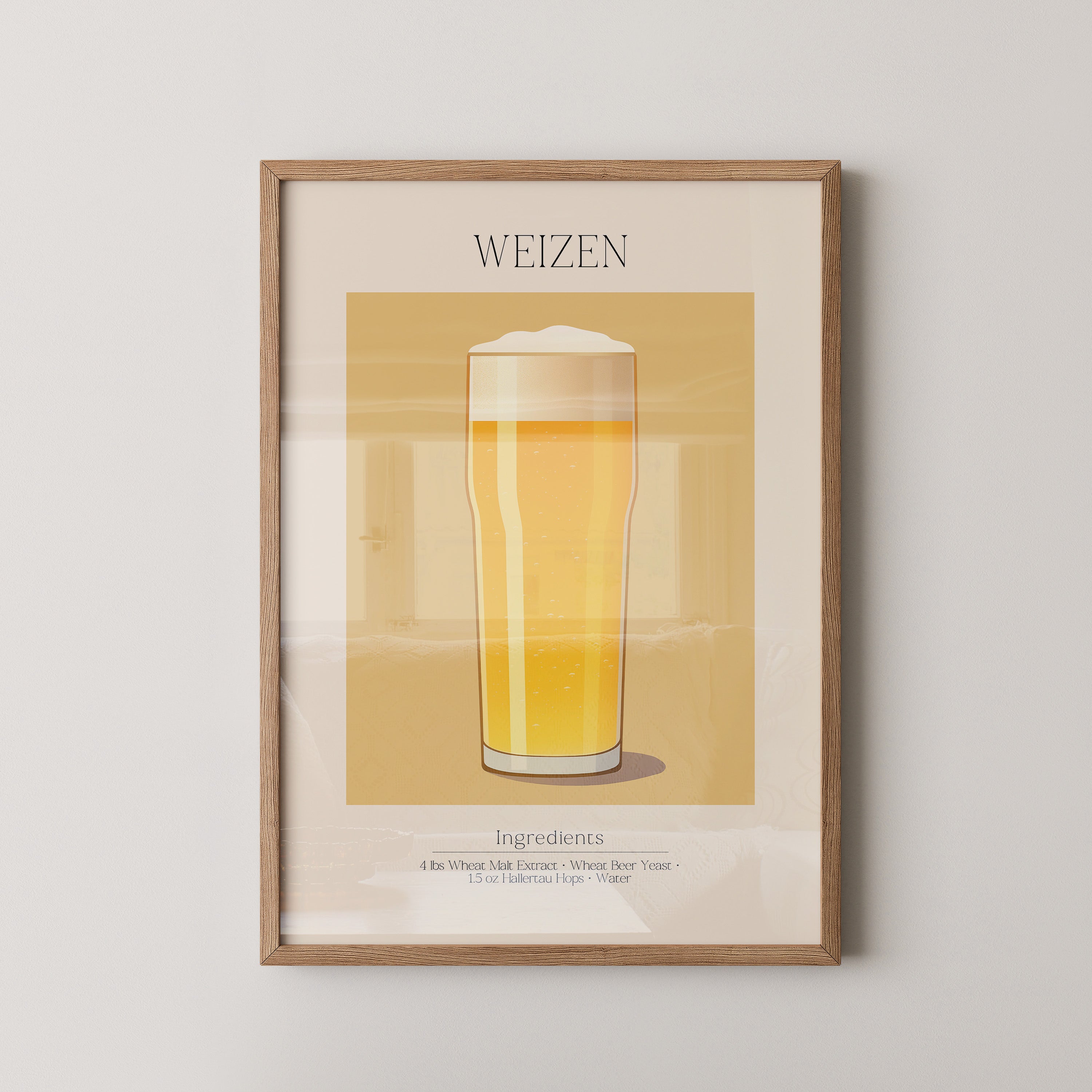 Weizenglas Illustration minimalistisch