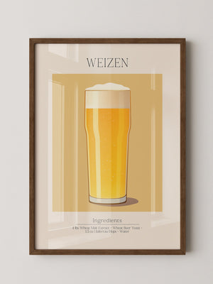 Weizenglas Illustration minimalistisch