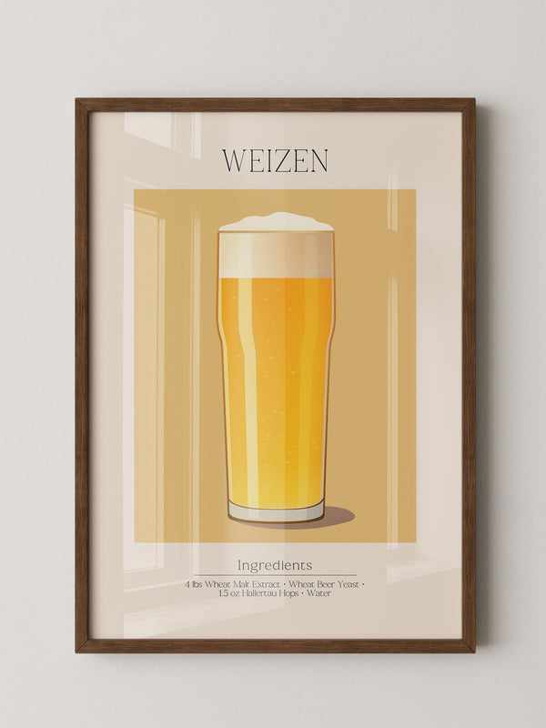 Weizenglas Illustration minimalistisch