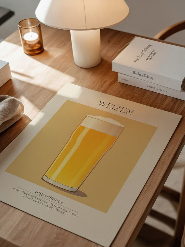 Weizenglas Illustration minimalistisch