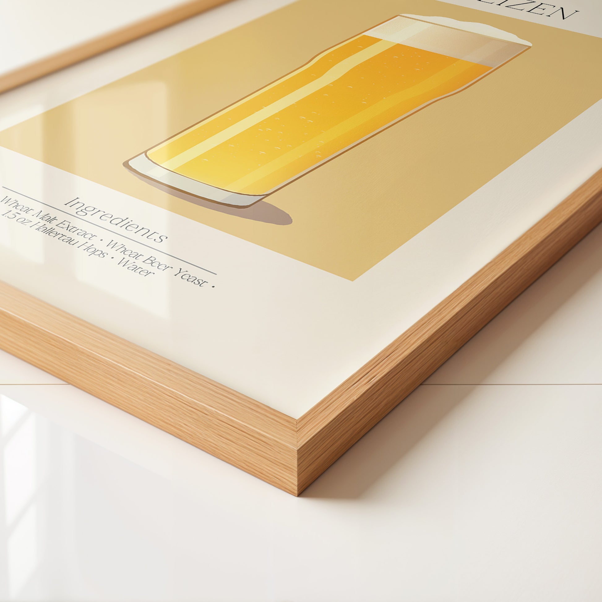 Weizenglas Illustration minimalistisch