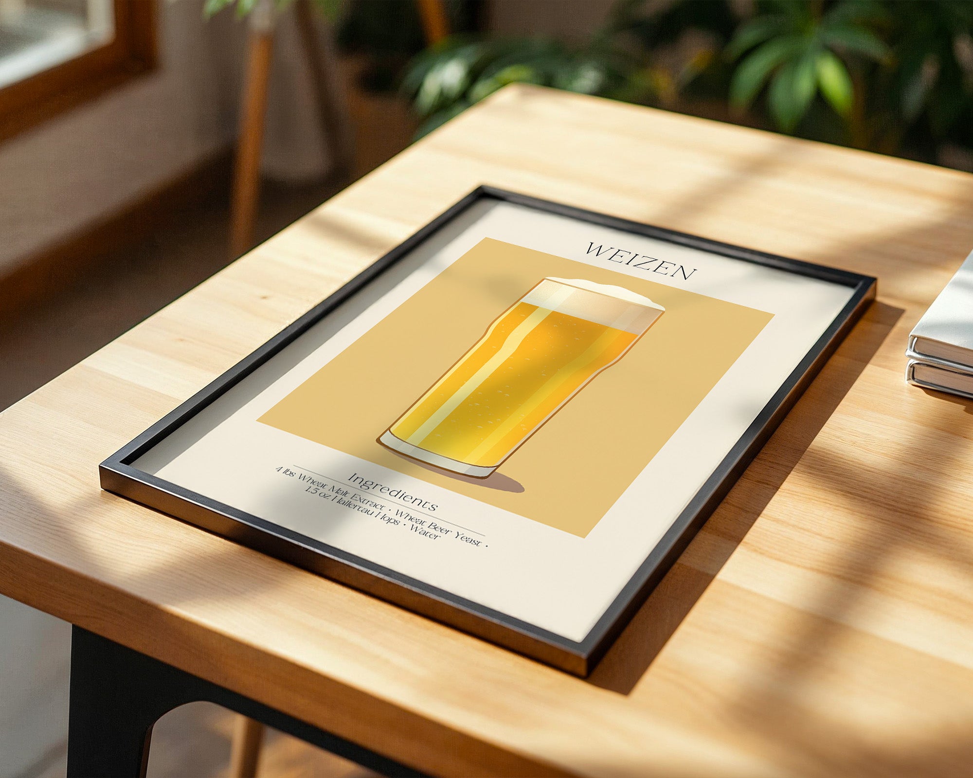 Weizenglas Illustration minimalistisch