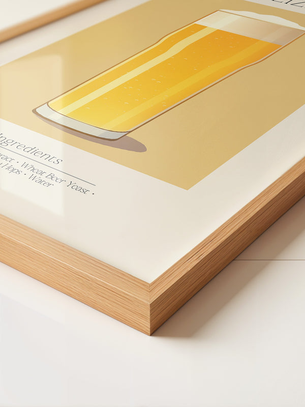 Weizenglas Illustration minimalistisch