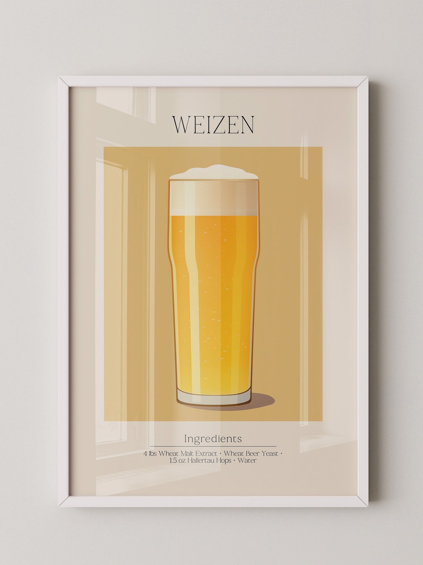 Weizenglas Illustration minimalistisch