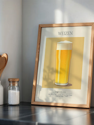 Weizenglas Illustration minimalistisch