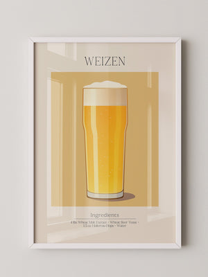 Weizenglas Illustration minimalistisch