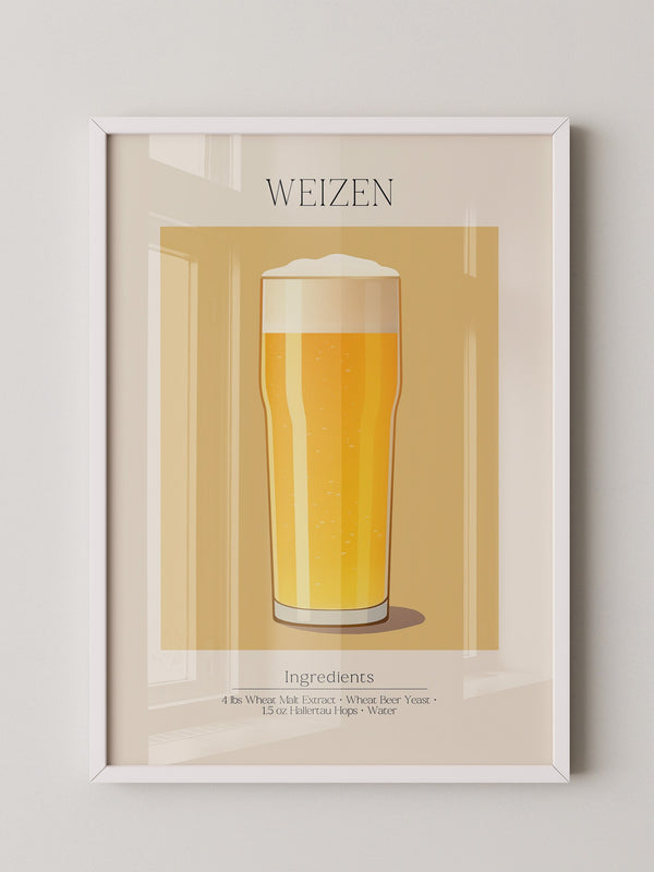 Weizenglas Illustration minimalistisch