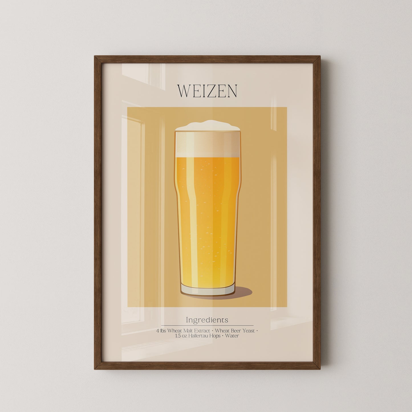 Weizenglas Illustration minimalistisch