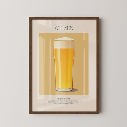 Weizenglas Illustration minimalistisch