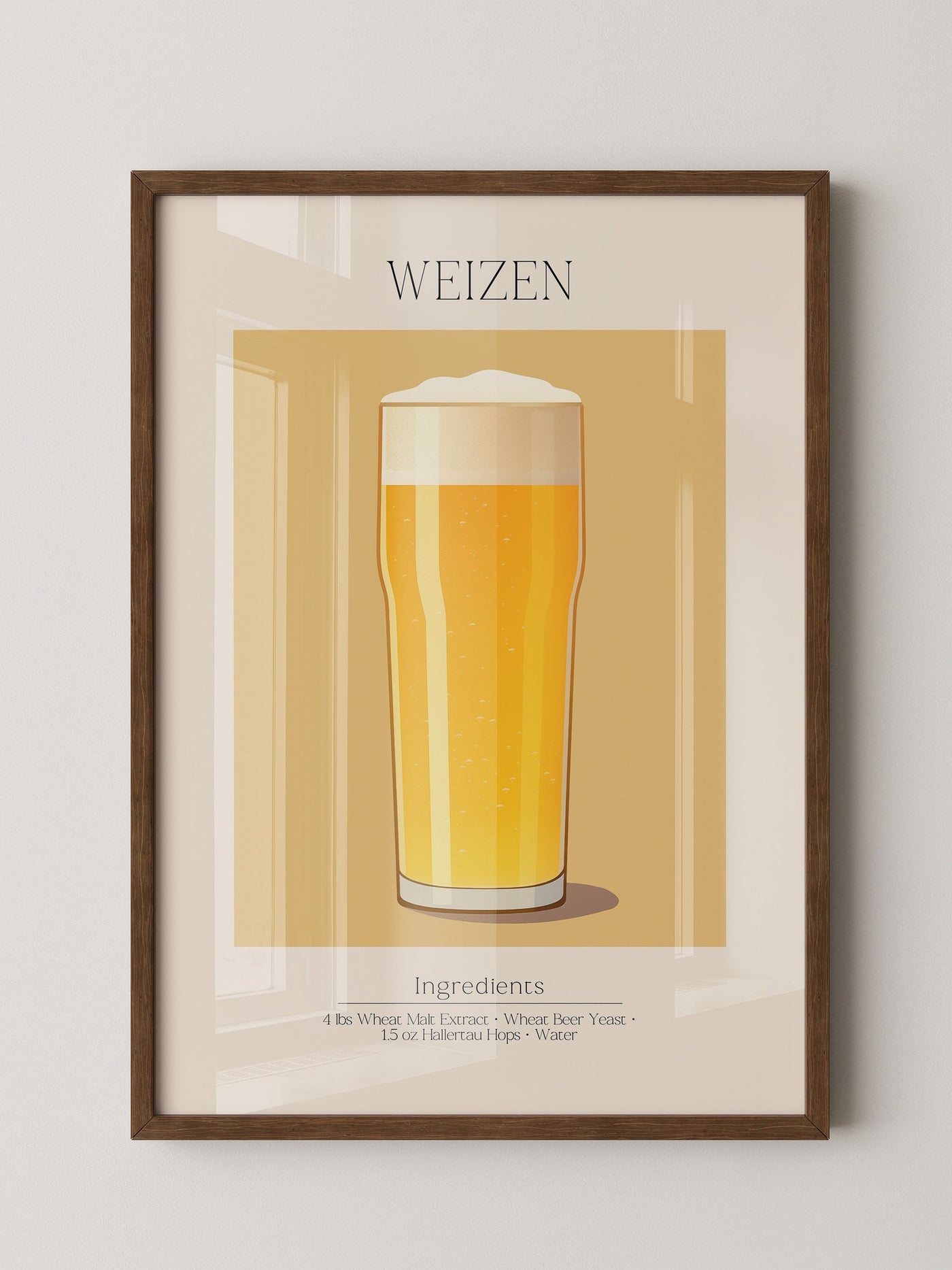 Weizenglas Illustration minimalistisch
