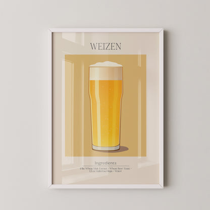 Weizenglas Illustration minimalistisch